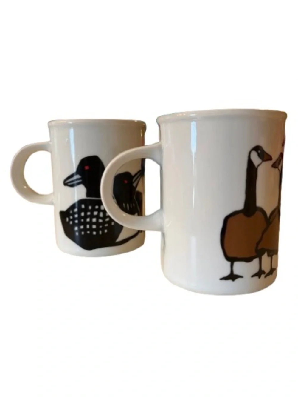 Marc Tetro Danesko Canada Wildlife Mugs Set of 2 Geese & Loons PopArt Cabincore - Picture 2 of 14